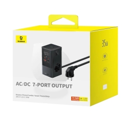 ספק כוח דיגיטלי Baseus PowerCombo Tower 3AC+2U+2C 35W